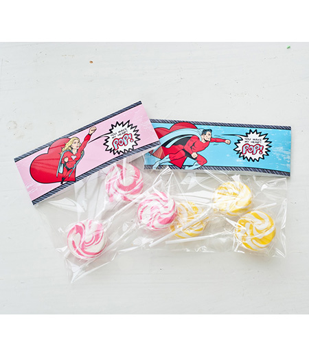 Super Hero Valentine's Day Printable "POP" Treat Bag Toppers - Instant Download